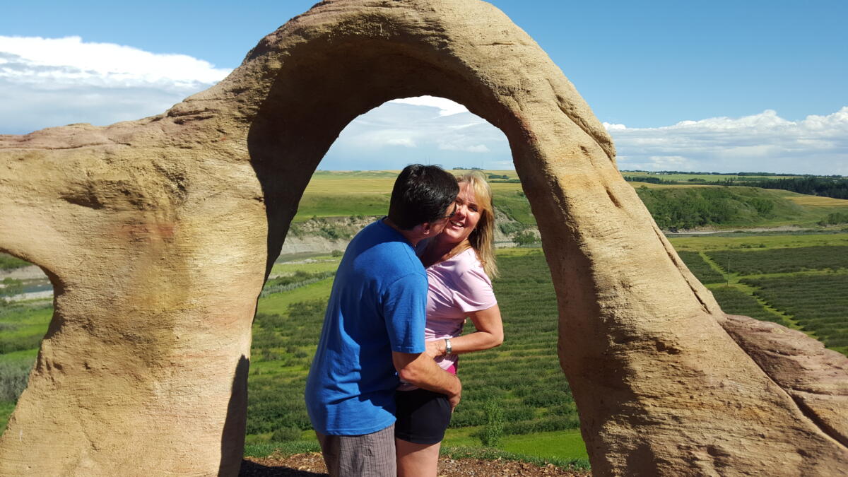 Shawn and Lori Selanders at the Saskatoon Berry Farm near Okotoks, Alberta