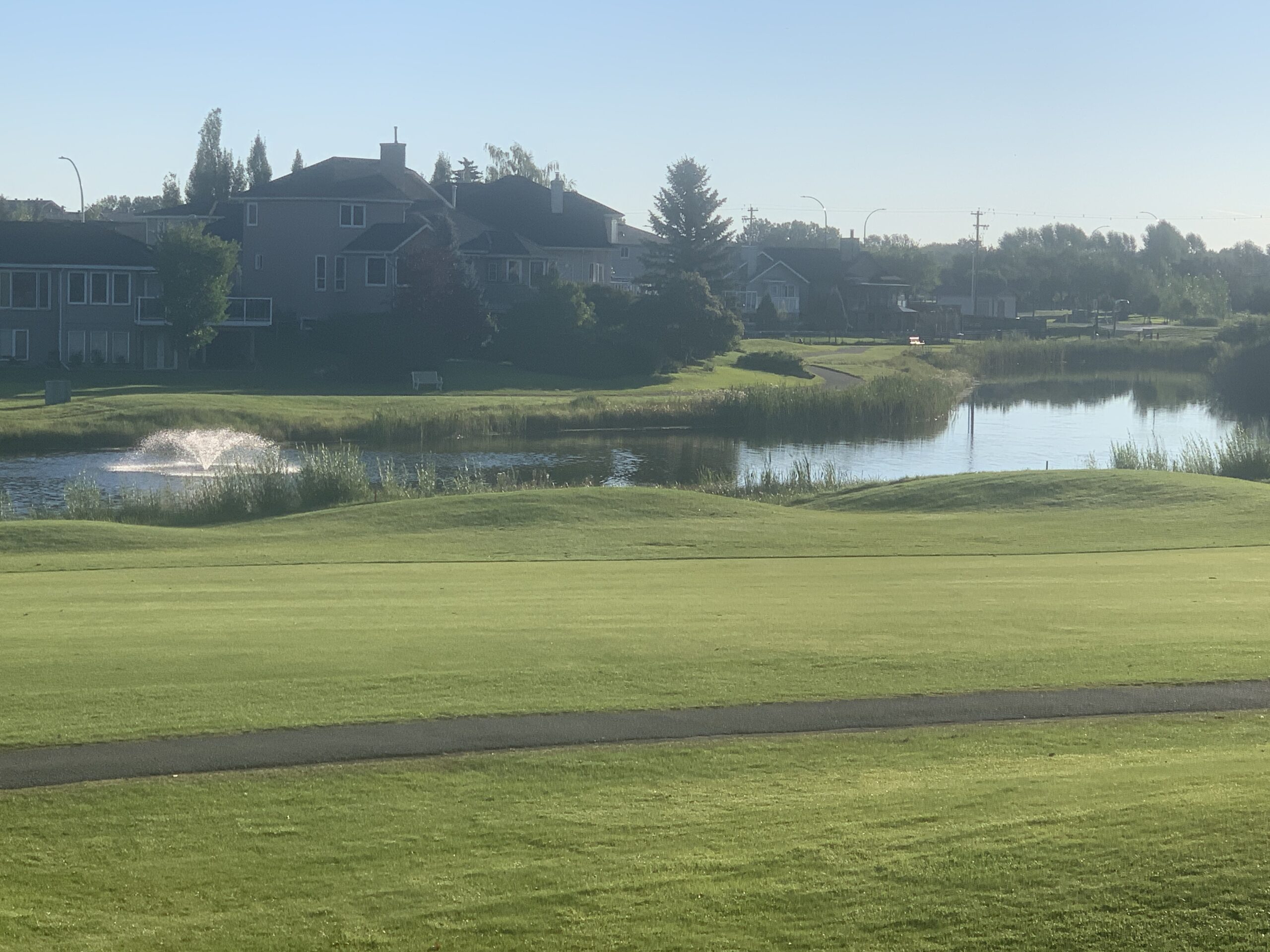 View from Shawn Selanders home office overlooking Highwood Golf Course in High River Alberta