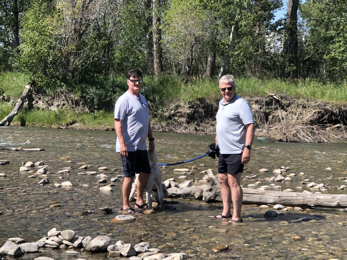 Shawn Selanders by the Sheep River near Okotoks, Alberta — enjoying Southern Alberta lifestyle