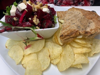 Evelyn's Memory Lane Cafe retro diner panini and salad in High River Alberta